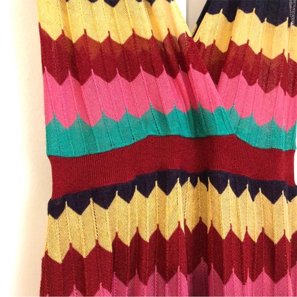 Zara Colorful Chevron Print V-Neck Maxi Dress - Picture 5 of 7